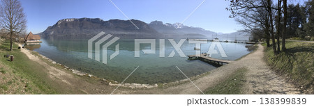 views from the shore of lake annecy views from the shore of lake annecy 138399839