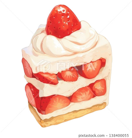 草莓短小蛋糕的例證 138400055