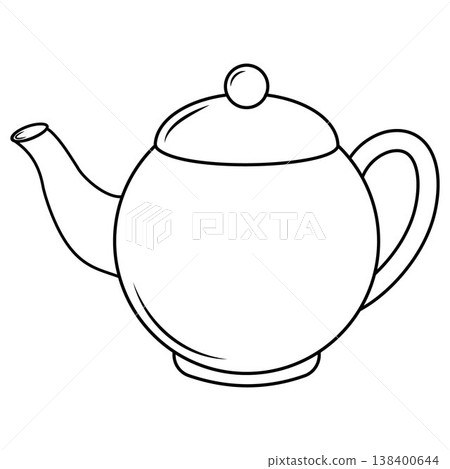 Teapot , kettle, tea kettle and tea cup line icon isolated on white background. Vector illustration. Teapot , kettle, tea kettle and tea cup line icon isolated on white background. Vector illustration. 138400644