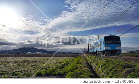 Winter clouds and the Omi Railway 138400693