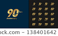 Set of premium anniversary logotype. Golden anniversary celebration emblem design. 138401642