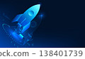 Digital twin technology background simulated rocket launch, representing virtual modeling, real-time data analysis, aerospace innovation, advanced engineering, and high-precision system optimization. 138401739