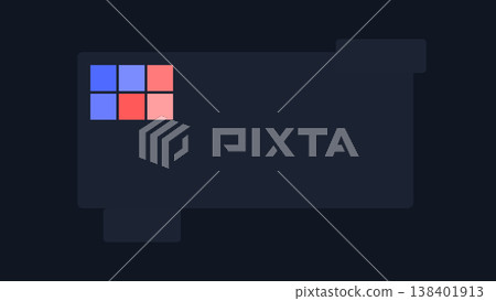 Digital product UI with heatmap data visualization, colored grid cells and panels, futuristic analytical interface background design 138401913