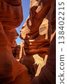 Sunlit Curves of Antelope Canyon Sandstone Formation. 138402215