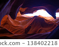 Sunlit Curves of Antelope Canyon Sandstone Formation. 138402218