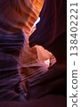 Sunlit Curves of Antelope Canyon Sandstone Formation. 138402221