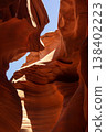 Sunlit Curves of Antelope Canyon Sandstone Formation. 138402223