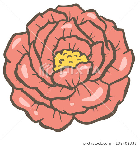 Simple floral flower heads pretty wildflower outline clipart vector illustration 138402335