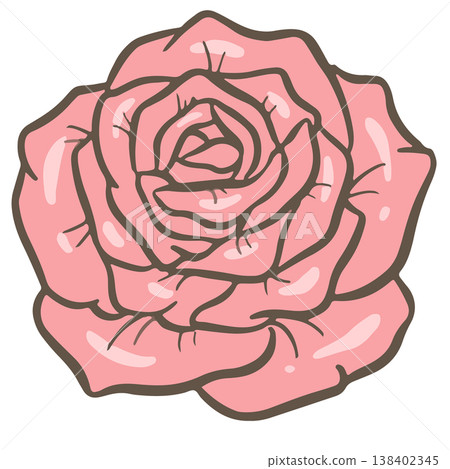 Simple floral flower heads pretty wildflower outline clipart vector illustration 138402345