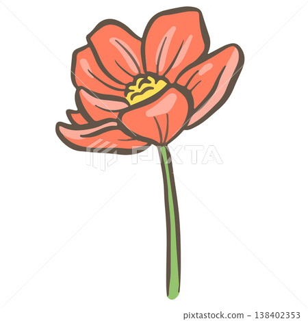 Simple floral flower heads pretty wildflower outline clipart vector illustration Simple floral flower heads pretty wildflower outline clipart vector illustration 138402353