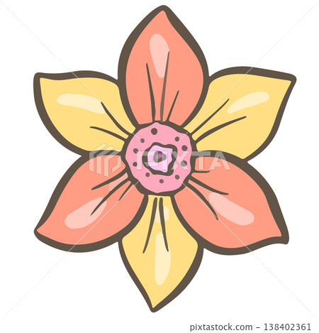 Simple floral flower heads pretty wildflower outline clipart vector illustration Simple floral flower heads pretty wildflower outline clipart vector illustration 138402361