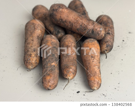 fresh carrots with dirt on them fresh carrots with dirt on them 138402568