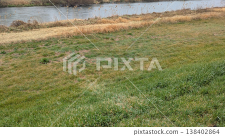 Rainy riverbed 138402864