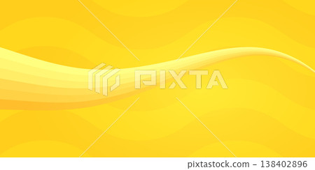 Abstract yellow summer wavy background. Summer gradient with fluid wave shapes. Vibrant summer orange and lemon horizontal backdrop for seasonal sales, beach party posters and web design. Abstract yellow summer wavy background. Summer gradient with fluid wave shapes. Vibrant summer orange and lemon horizontal backdrop for seasonal sales, beach party posters and web design. 138402896