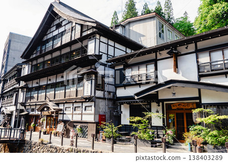 Ginzan hot spring in summer Ginzan hot spring in summer 138403289