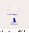 Hand drawn desk lamp illustration in minimal doodle style.  138403315