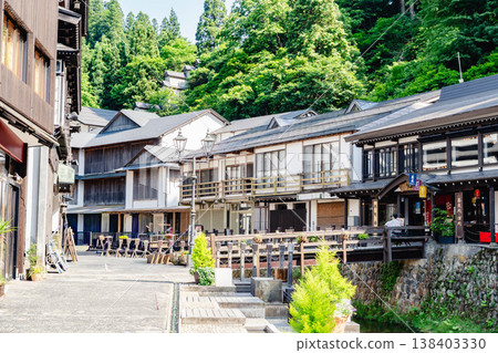 Ginzan hot spring in summer Ginzan hot spring in summer 138403330