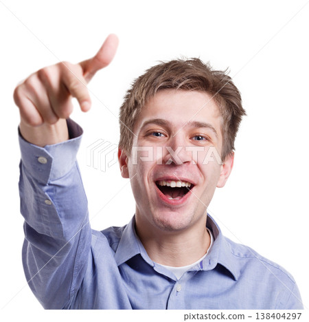 I choose you. Excited man pointing on camera with index finger, white isolated studio background, copy space I choose you. Excited man pointing on camera with index finger, white isolated studio background, copy space 138404297
