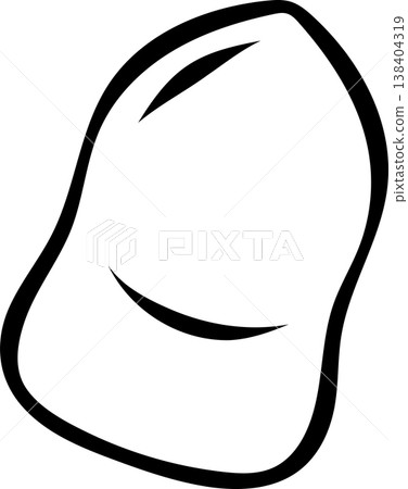 Oval makeup sponge with flat edge and rounded tip, minimalist doodle. Clean vector for beauty packaging or skincare illustrations Oval makeup sponge with flat edge and rounded tip, minimalist doodle. Clean vector for beauty packaging or skincare illustrations 138404319