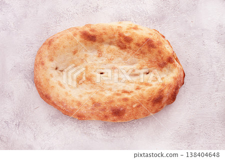 Georgian lavash bread, freshly baked, top view, on the table, no people, 138404648