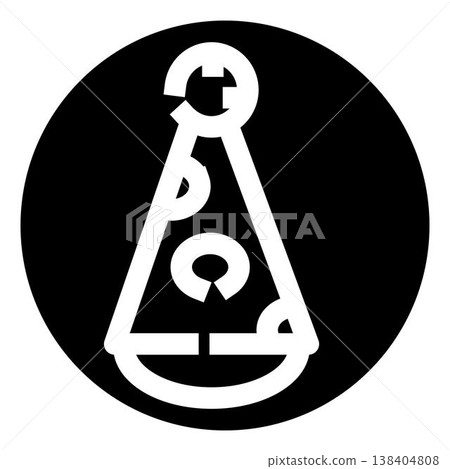 Party hat icon illustrating celebration and festive events Party hat icon illustrating celebration and festive events 138404808