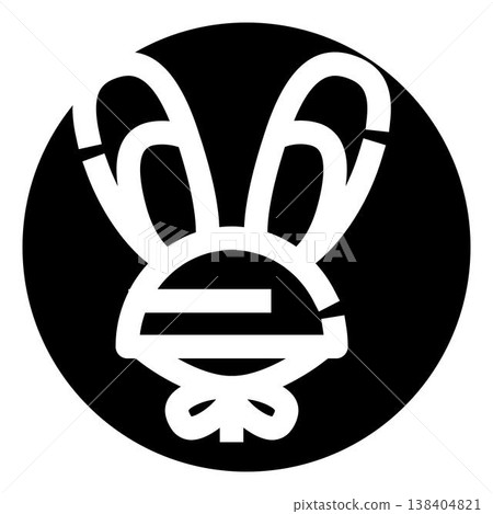 Minimalist bunny rabbit face black circle logo 138404821