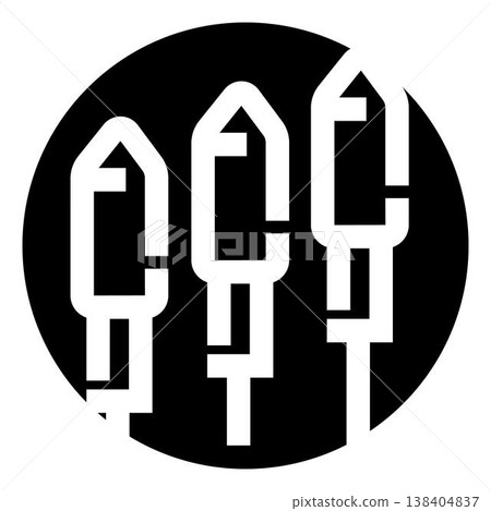 Bullrush plants abstract minimalist black white icon 138404837