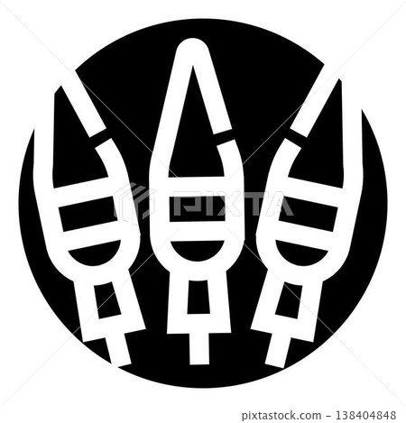 Multiple rockets launching into space technology icon Multiple rockets launching into space technology icon 138404848
