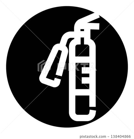Fire extinguisher icon representing emergency safety and protection 138404866