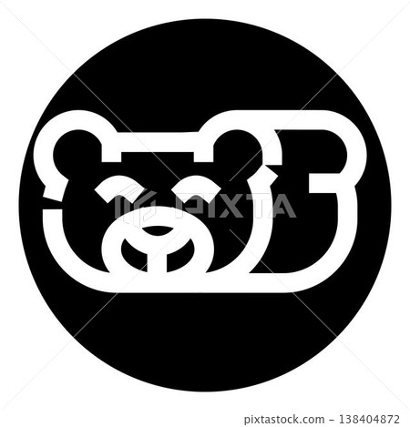 Cute bear head line art icon logo Cute bear head line art icon logo 138404872