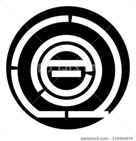 Minimalist black and white circular letter e logo Minimalist black and white circular letter e logo 138404874
