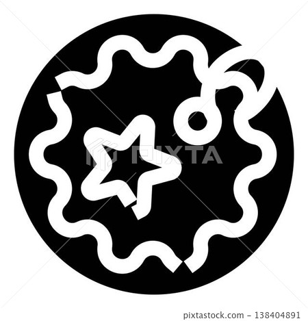 Abstract black and white circle design with star Abstract black and white circle design with star 138404891