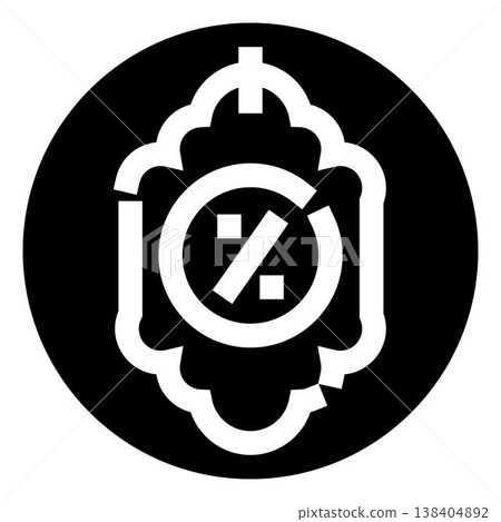 Discount percentage sign inside decorative frame icon Discount percentage sign inside decorative frame icon 138404892