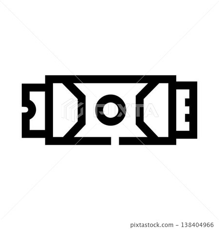 Paper currency money bill outline icon vector 138404966