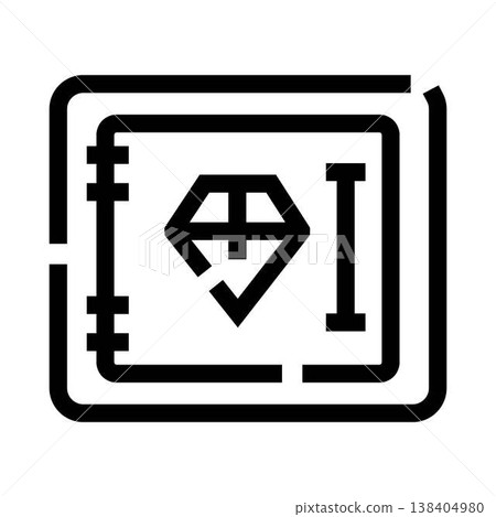 Safe storing diamond icon for valuable security Safe storing diamond icon for valuable security 138404980