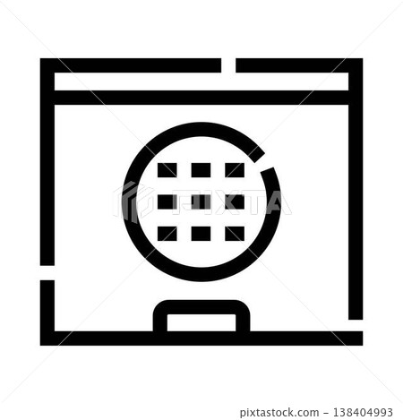 Front loading washing machine appliance line icon Front loading washing machine appliance line icon 138404993