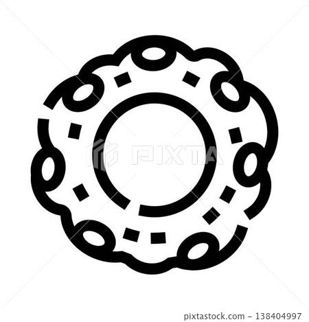 Delicious sweet donut pastry dessert icon outline Delicious sweet donut pastry dessert icon outline 138404997