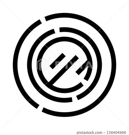 Circular labyrinth symbol representing problem solving and strategy 138404998