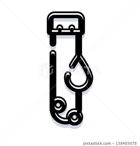 Latch mechanism icon illustrating security and attachment 138405078