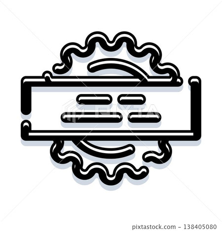 Quality seal badge guaranteeing reward certificate icon 138405080