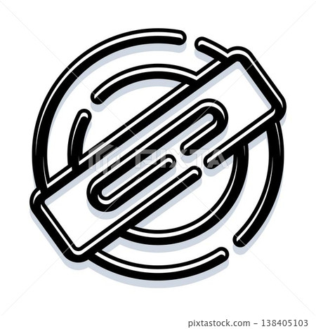 Black and white abstract line icon design Black and white abstract line icon design 138405103
