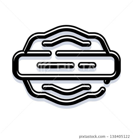 Blank badge banner outline vector icon illustration Blank badge banner outline vector icon illustration 138405122