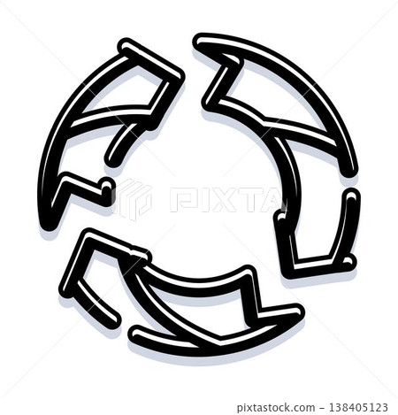 Recycling symbol indicating continuous process and sustainability Recycling symbol indicating continuous process and sustainability 138405123