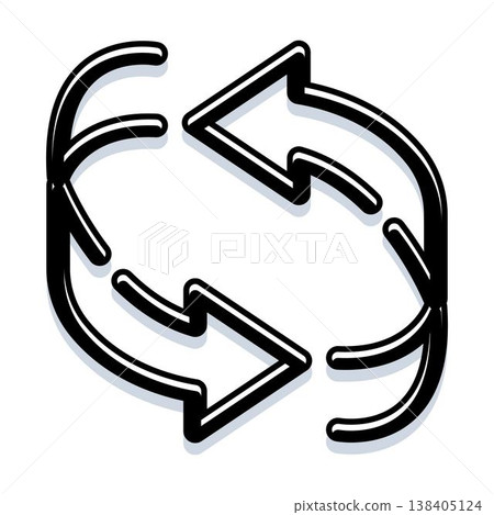 Circular arrows symbol representing refresh and cycle process Circular arrows symbol representing refresh and cycle process 138405124