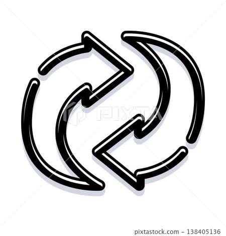 Recycling arrows forming a circular refresh loop Recycling arrows forming a circular refresh loop 138405136
