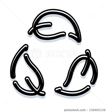 Hand drawn recycle symbol doodling ecology concept Hand drawn recycle symbol doodling ecology concept 138405138