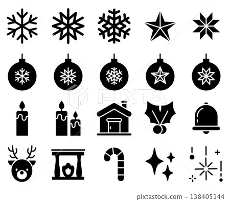 Christmas Icon Set - Glyph Christmas Icon Set - Glyph 138405144