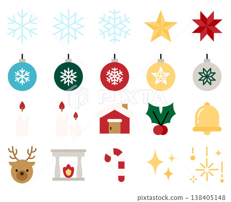 Christmas Icon Set - Flat Color Christmas Icon Set - Flat Color 138405148
