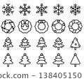 Christmas Icon Set - Line Outline 138405150