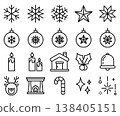 Christmas Icon Set - Line Outline 138405151